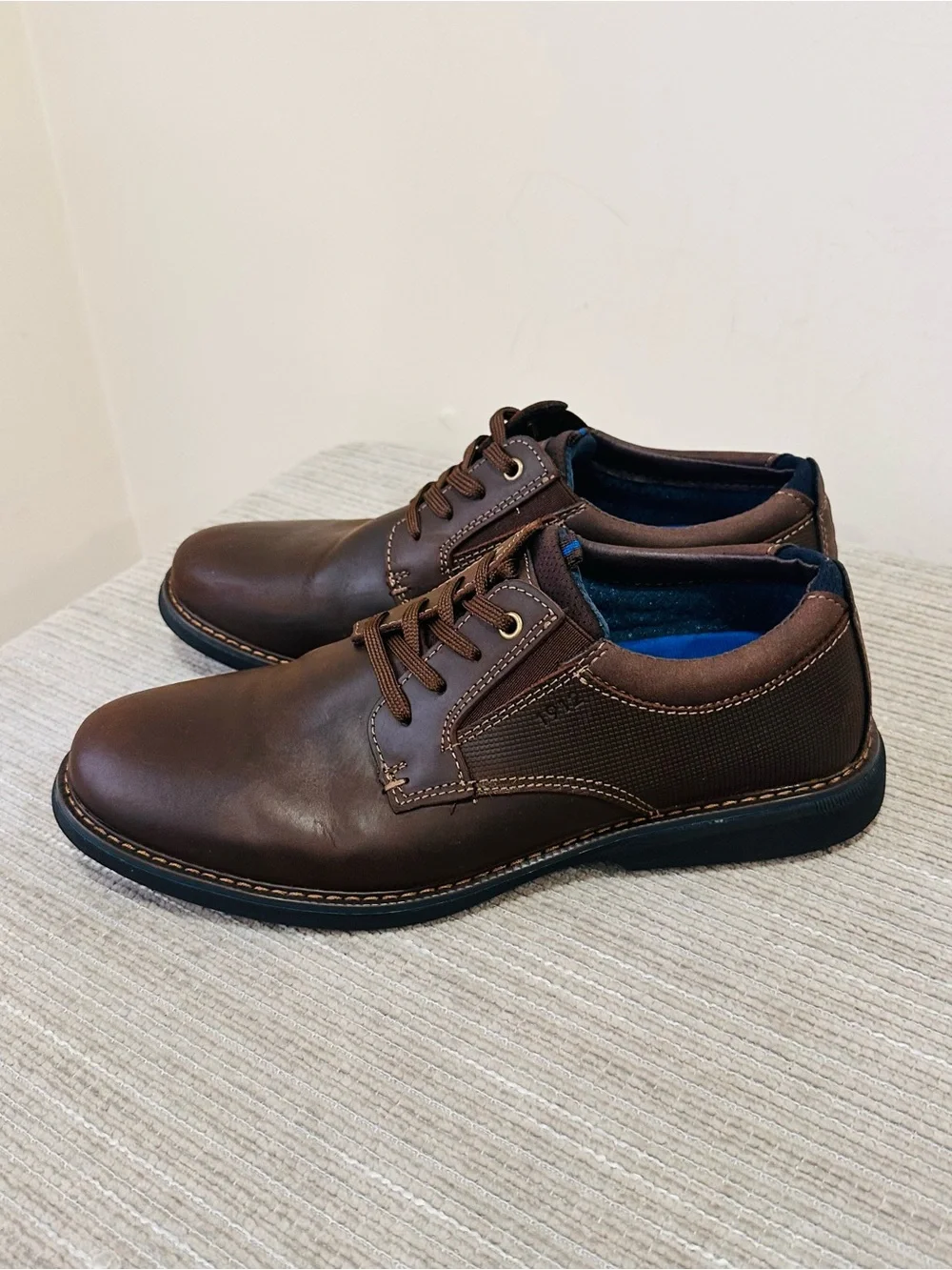 Men's Nunn Bush, Otto Plain Toe Oxford 84962-215 Brown Leather Size 8,5M